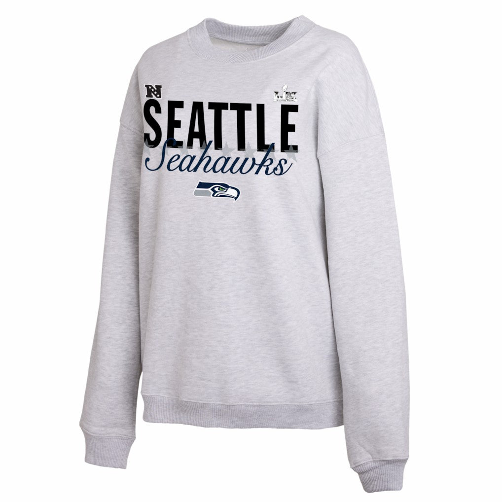 Seattle Seahawks WEAR by Erin Andrews Women's Super Bowl LX Fleece Sweatshirt Gray - NFL