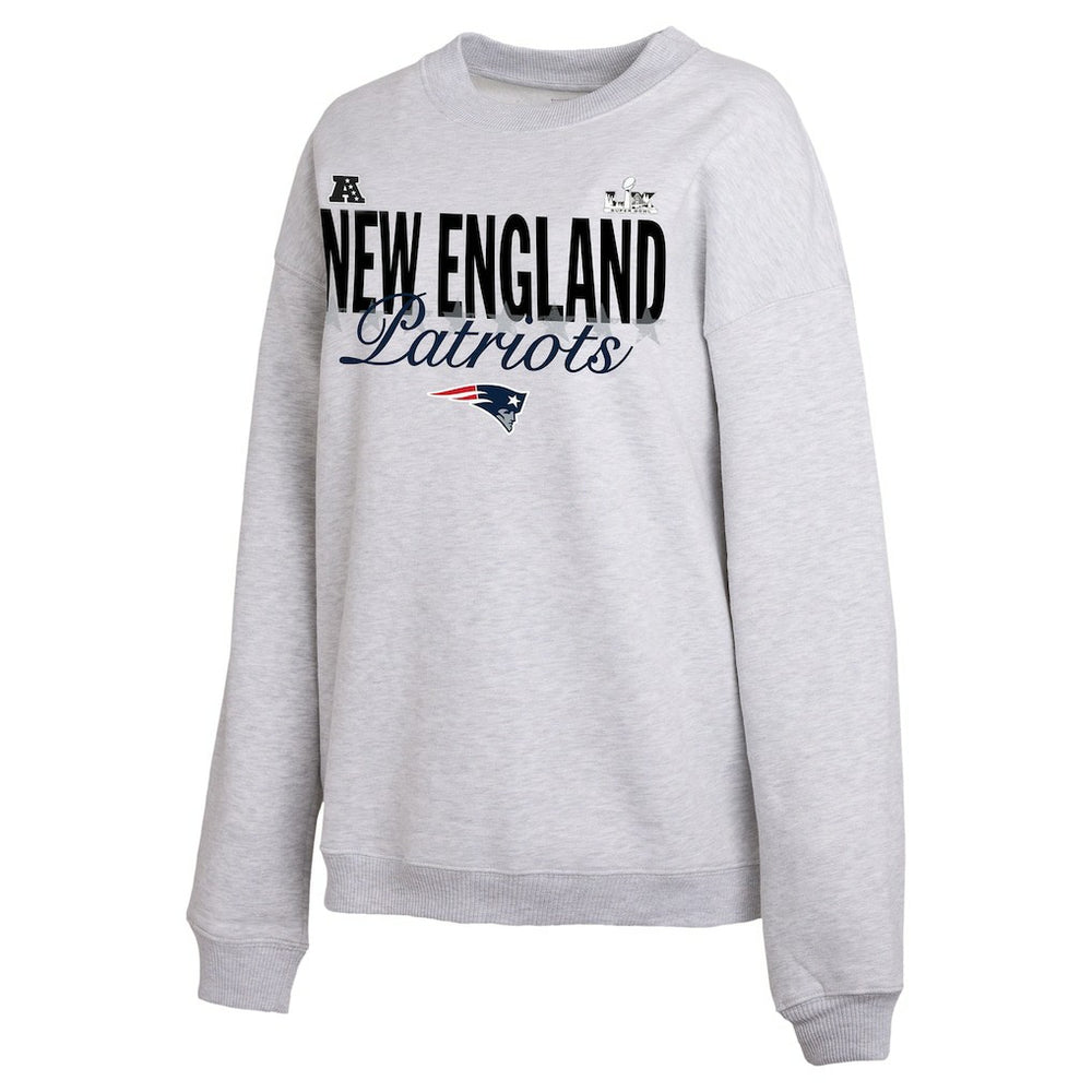 New England Patriots WEAR by Erin Andrews Women's Super Bowl LX Fleece Sweatshirt Gray - NFL