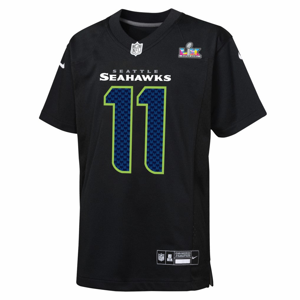 Jaxon Smith-Njigba Seattle Seahawks Youth Super Bowl LX Patch Carbon Fashion Game Jersey Black - Nike
