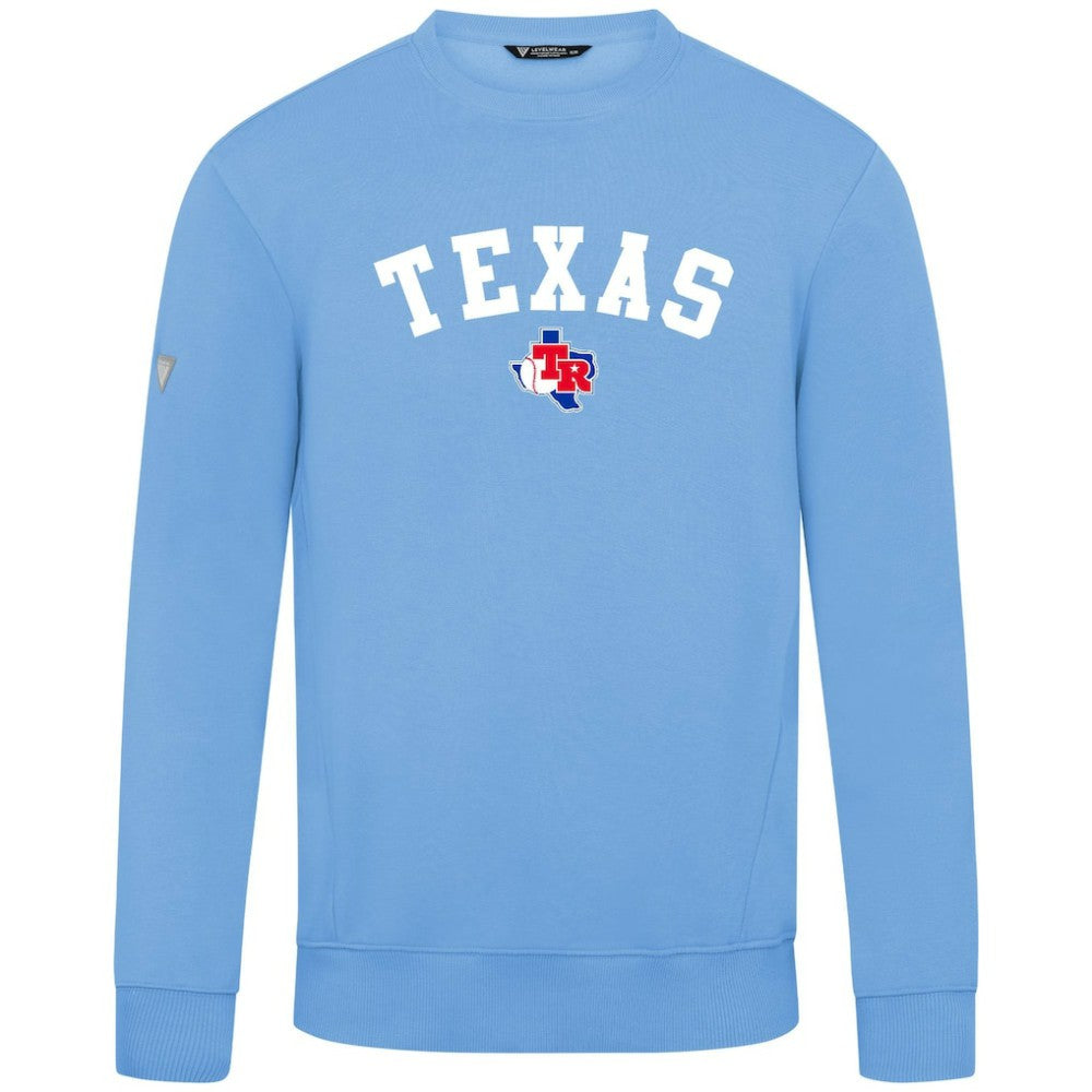 Texas Rangers Levelwear Zane Felt Arch Pullover Sweatshirt Lifestyle