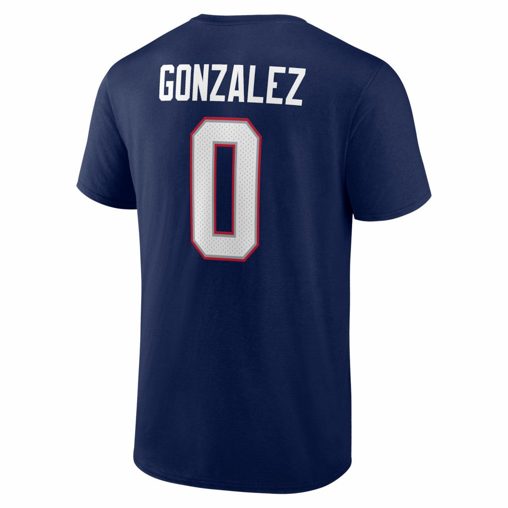 Christian Gonzalez New England Patriots Icon Name & Number T-Shirt Navy - NFL