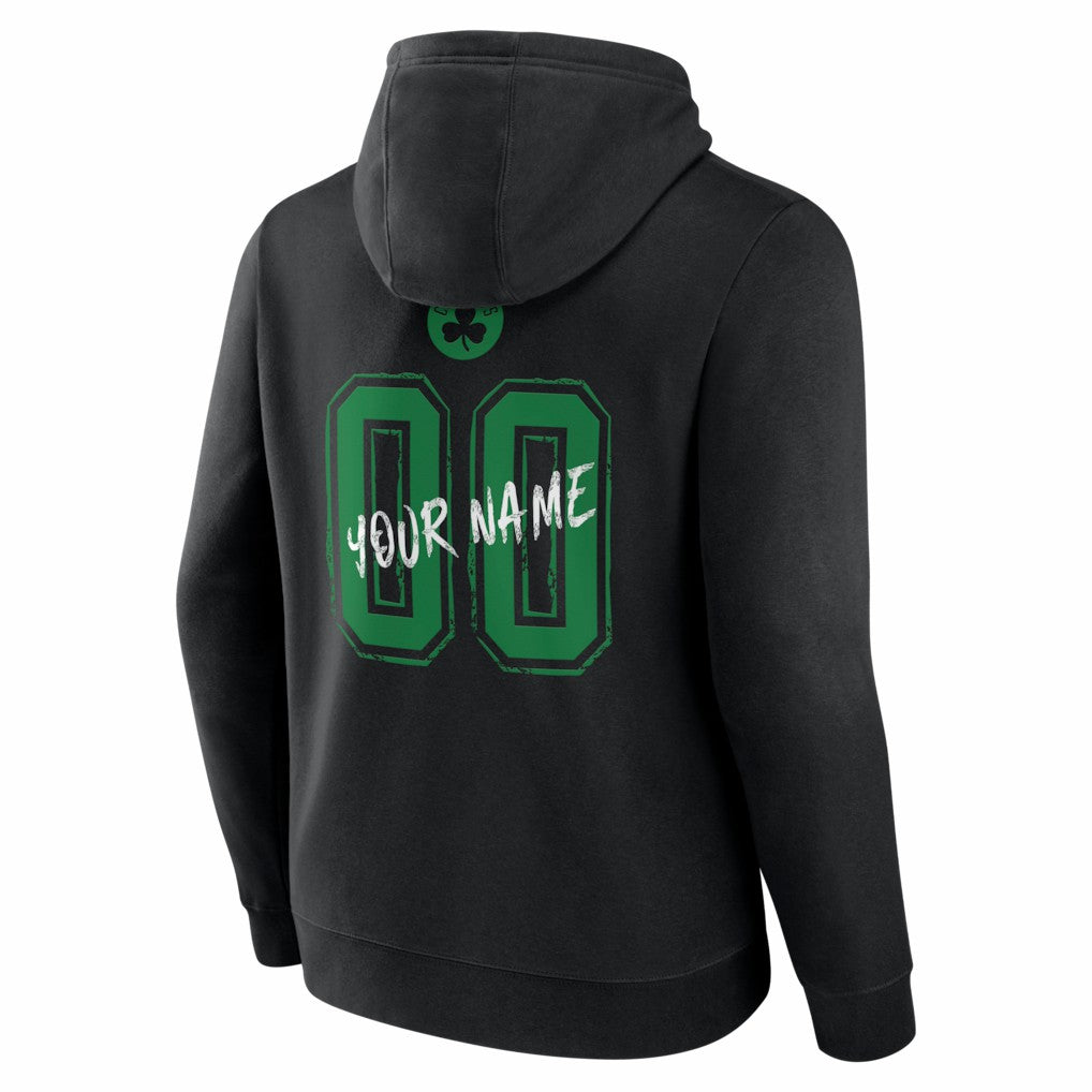 NBA - Boston Celtics Big & Tall Hustle Personalized Name & Number Hoodie - Black