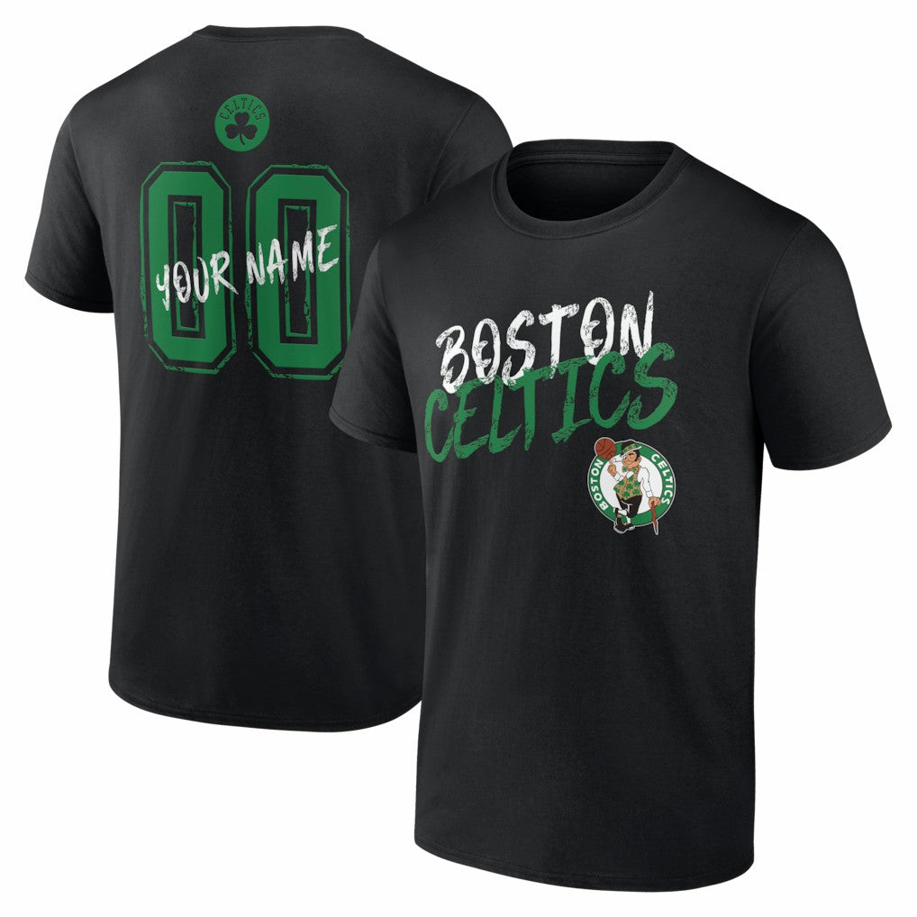 NBA - Boston Celtics Big & Tall Hustle Personalized Name & Number T-Shirt - Black