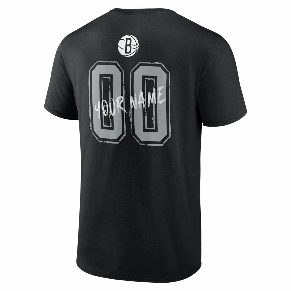 NBA - Brooklyn Nets Big & Tall Hustle Personalized Name & Number T-Shirt - Black
