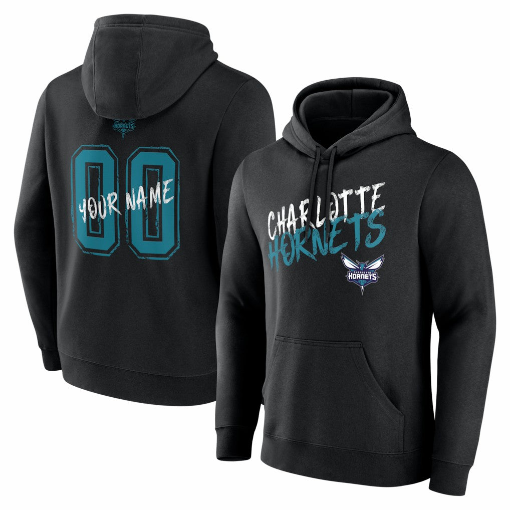NBA - Charlotte Hornets Big & Tall Hustle Personalized Name & Number Hoodie - Black