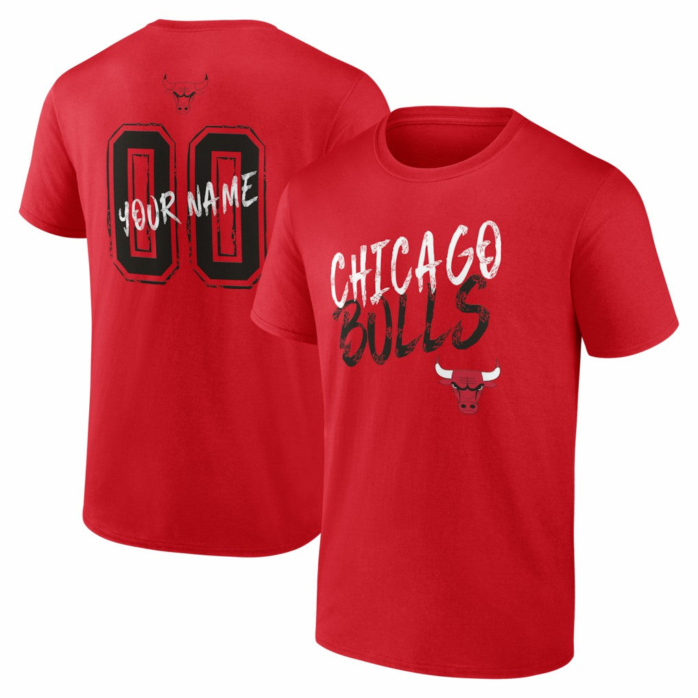 NBA - Chicago Bulls Big & Tall Hustle Personalized Name & Number T-Shirt - Red