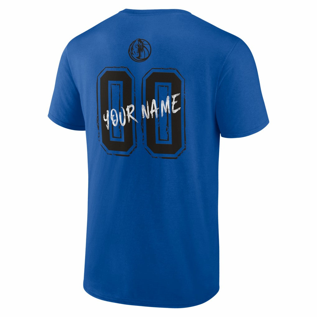 NBA - Dallas Mavericks Big & Tall Hustle Personalized Name & Number T-Shirt - Blue