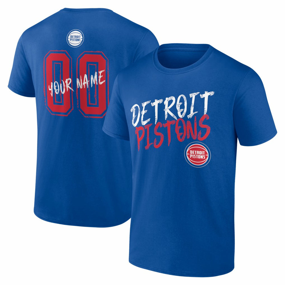 NBA - Detroit Pistons Big & Tall Hustle Personalized Name & Number T-Shirt - Blue