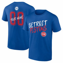 NBA - Detroit Pistons Big & Tall Hustle Personalized Name & Number T-Shirt - Blue