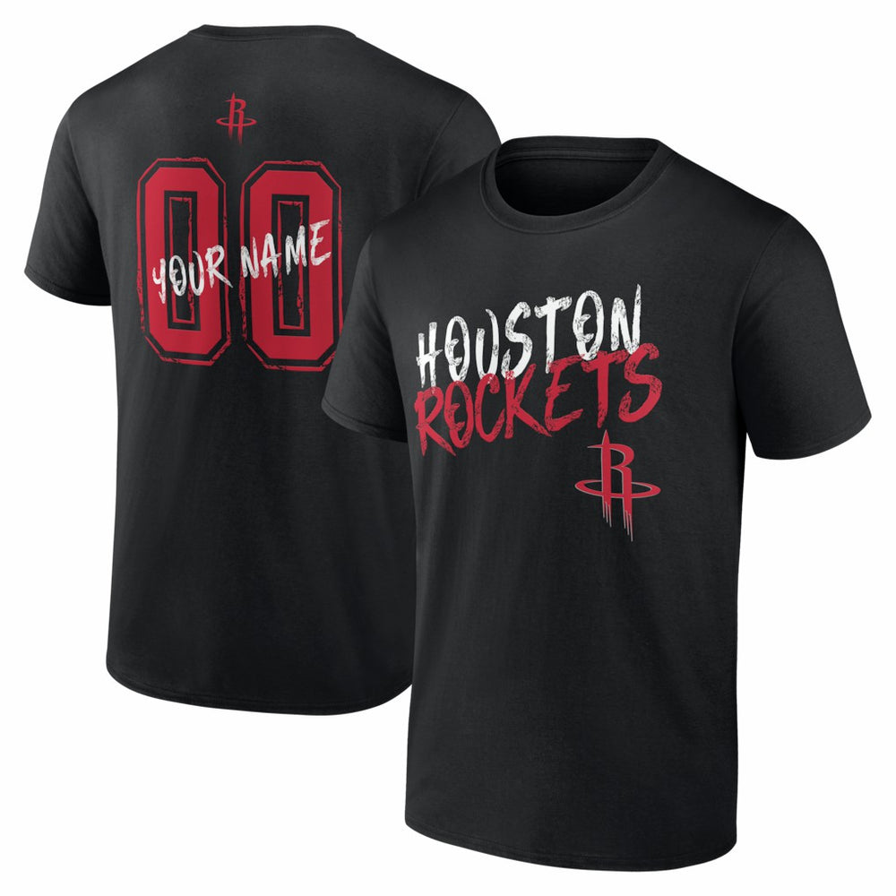 NBA - Houston Rockets Big & Tall Hustle Personalized Name & Number T-Shirt - Black