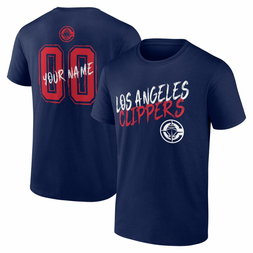 NBA - LA Clippers Big & Tall Hustle Personalized Name & Number T-Shirt - Navy