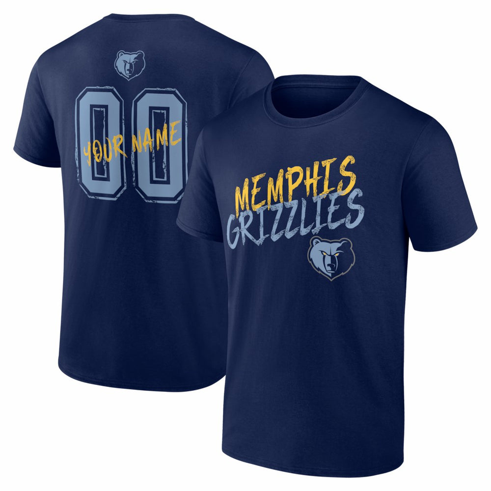 NBA - Memphis Grizzlies Big & Tall Hustle Personalized Name & Number T-Shirt - Navy