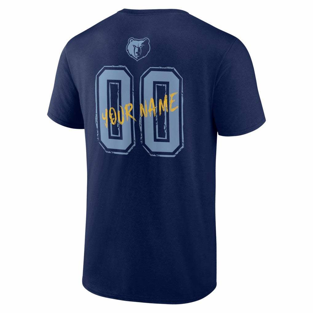 NBA - Memphis Grizzlies Big & Tall Hustle Personalized Name & Number T-Shirt - Navy