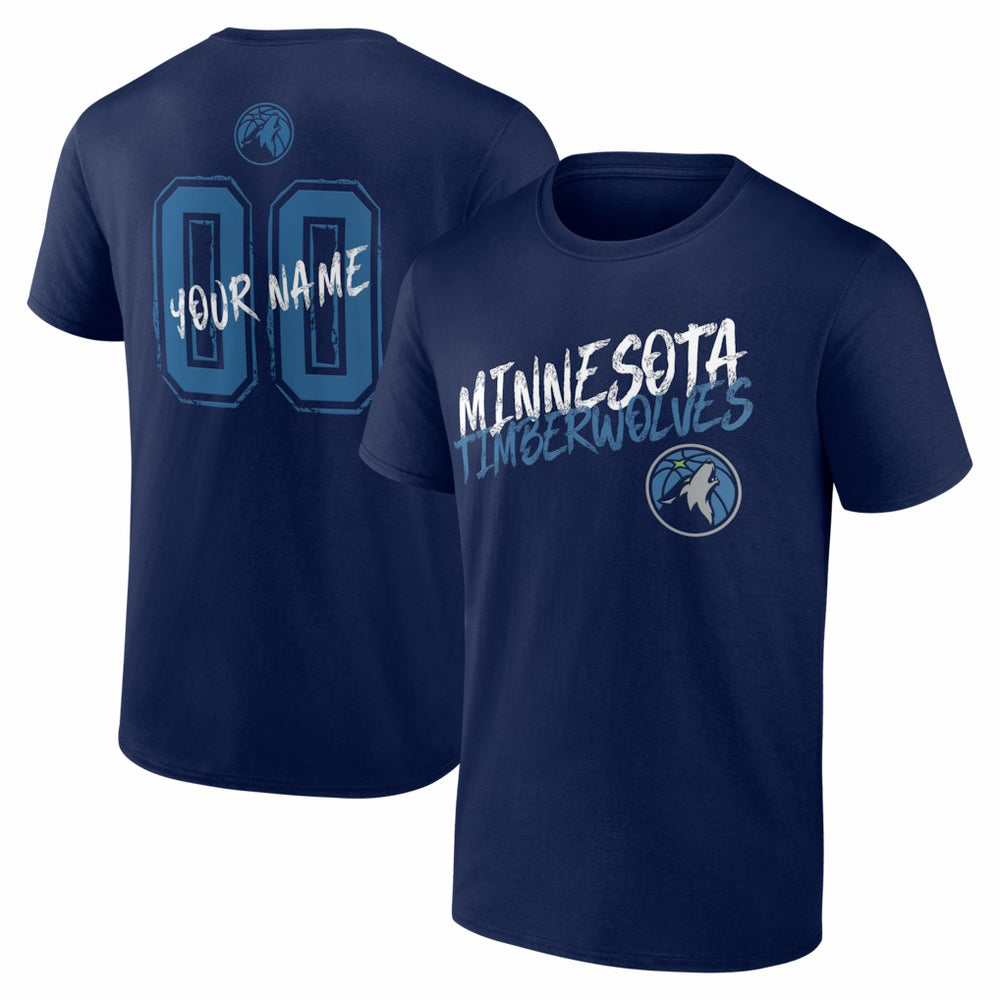 NBA - Minnesota Timberwolves Big & Tall Hustle Personalized Name & Number T-Shirt - Navy