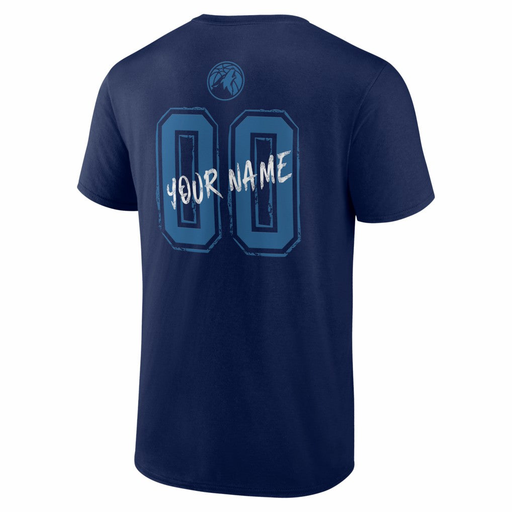 NBA - Minnesota Timberwolves Big & Tall Hustle Personalized Name & Number T-Shirt - Navy