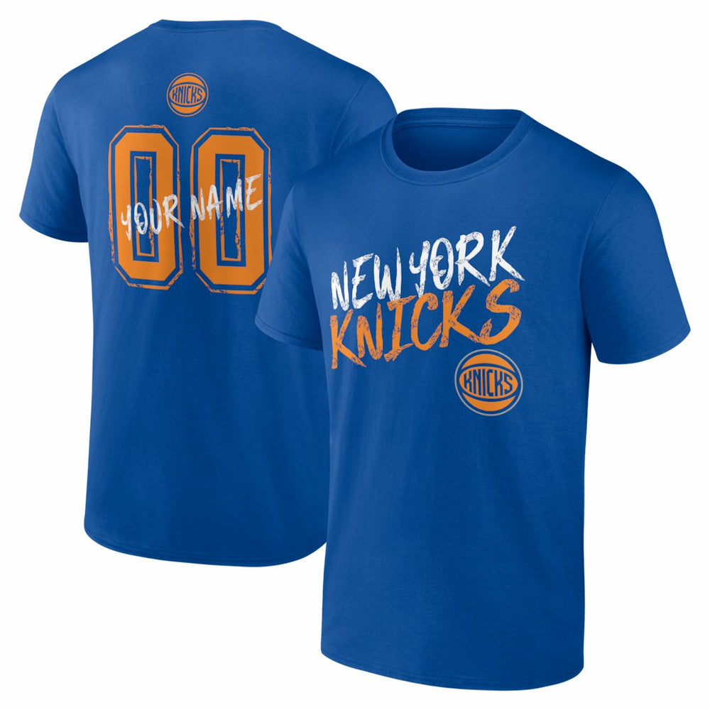 NBA - New York Knicks Big & Tall Hustle Personalized Name & Number T-Shirt - Blue