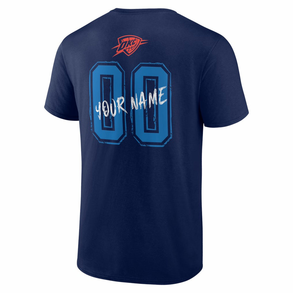 NBA - Oklahoma City Thunder Big & Tall Hustle Personalized Name & Number T-Shirt - Navy
