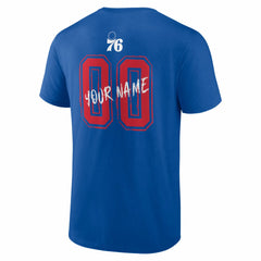 NBA - Philadelphia 76ers Big & Tall Hustle Personalized Name & Number T-Shirt - Royal