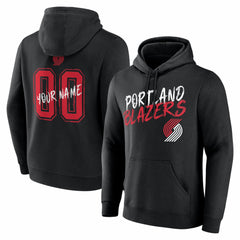 NBA - Portland Trail Blazers Big & Tall Hustle Personalized Name & Number Hoodie - Black