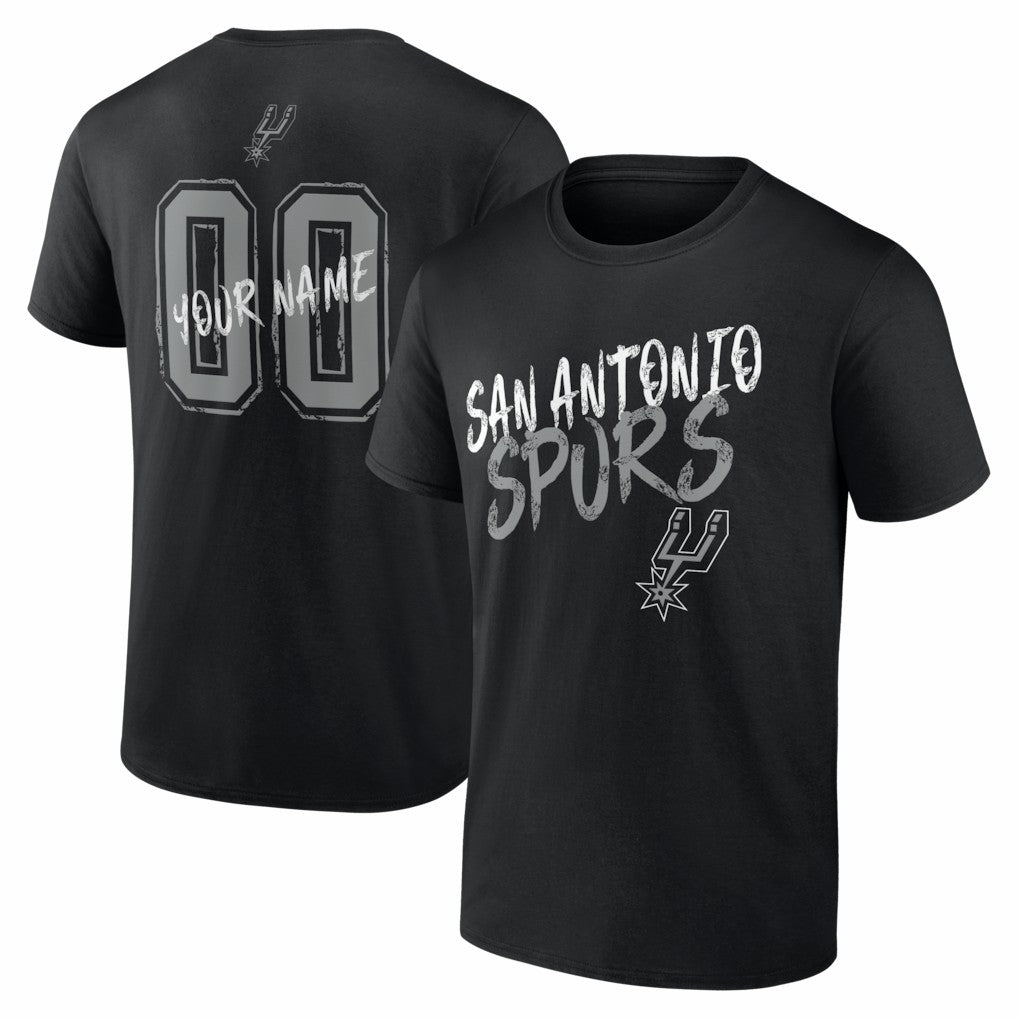 NBA - San Antonio Spurs Big & Tall Hustle Personalized Name & Number T-Shirt - Black