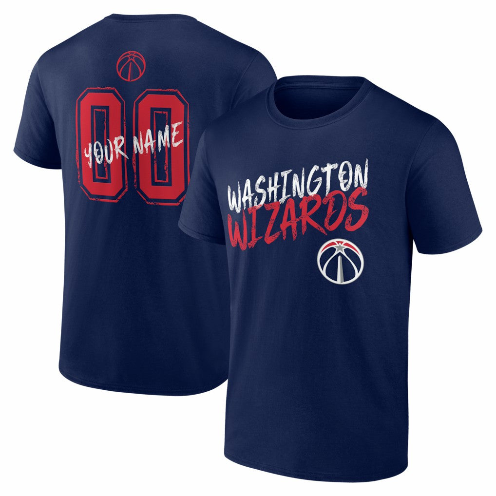 NBA - Washington Wizards Big & Tall Hustle Personalized Name & Number T-Shirt - Navy