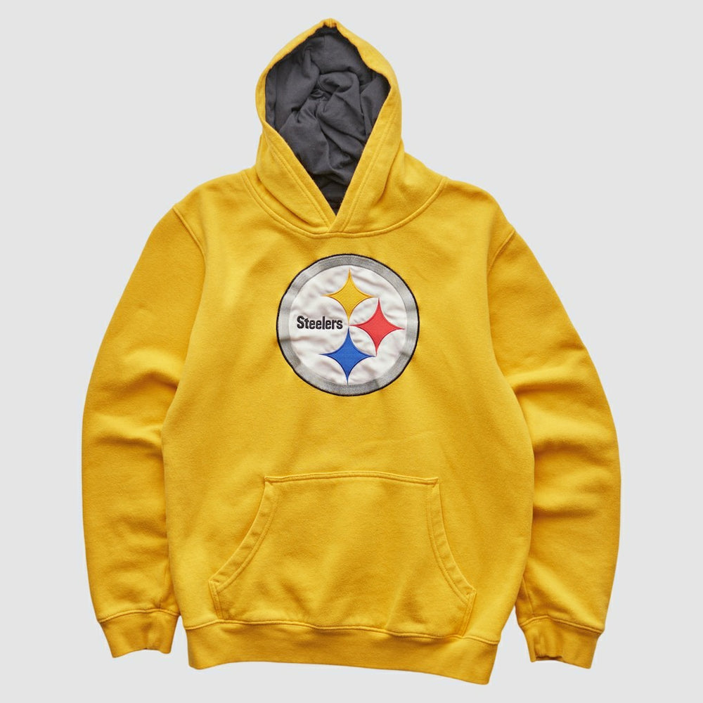 Pittsburgh Steelers NFL 2000s Hooded Pullover Sweatshirt Yellow Vintage - Fanatics