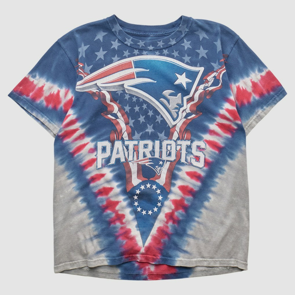 New England Patriots Majestic 2000s T-shirt Blue Vintage - Fanatics