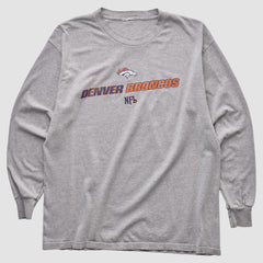 Denver Broncos 2000s Long Sleeve T-shirt Heather Gray Vintage - Fanatics