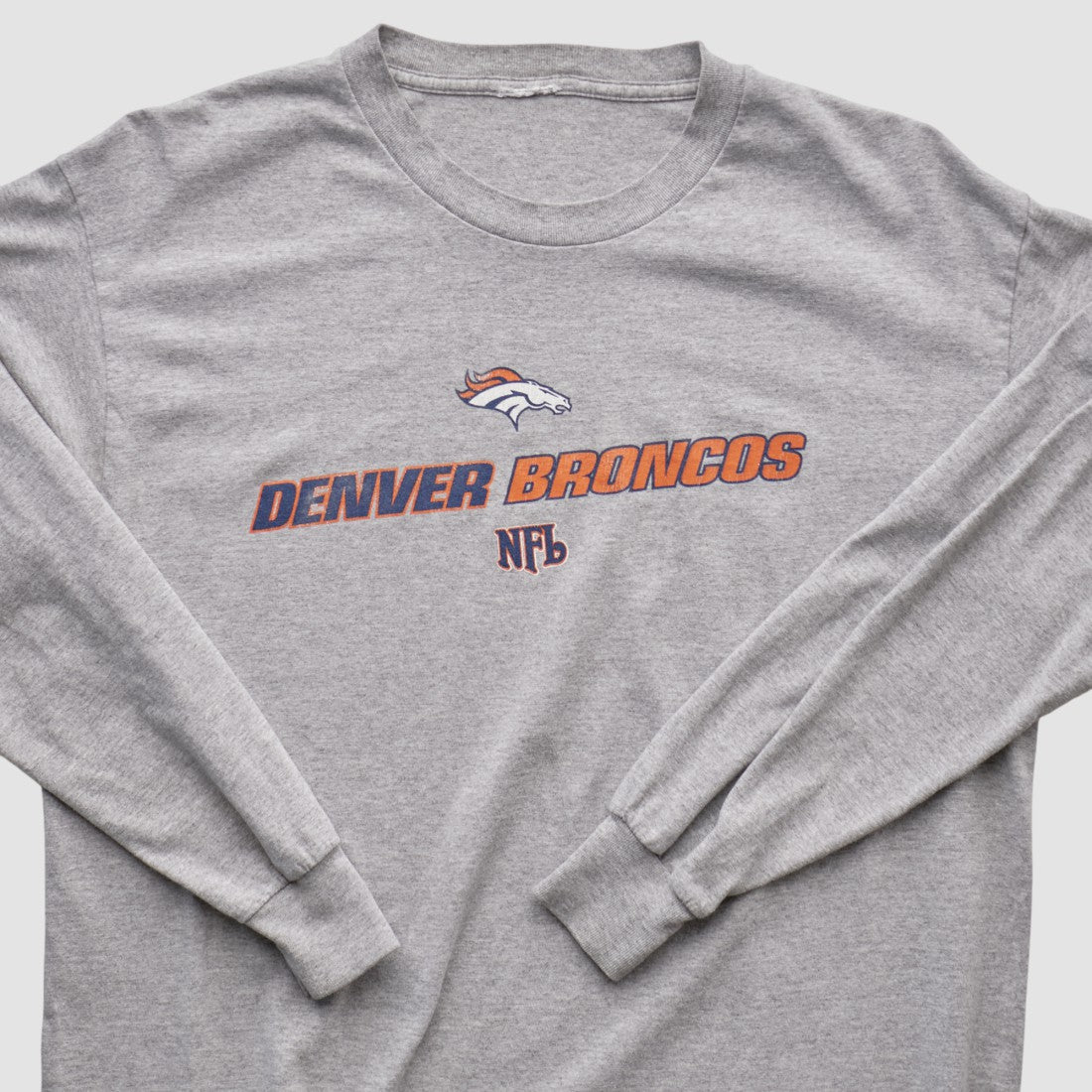 Denver Broncos 2000s Long Sleeve T-shirt Heather Gray Vintage - Fanatics