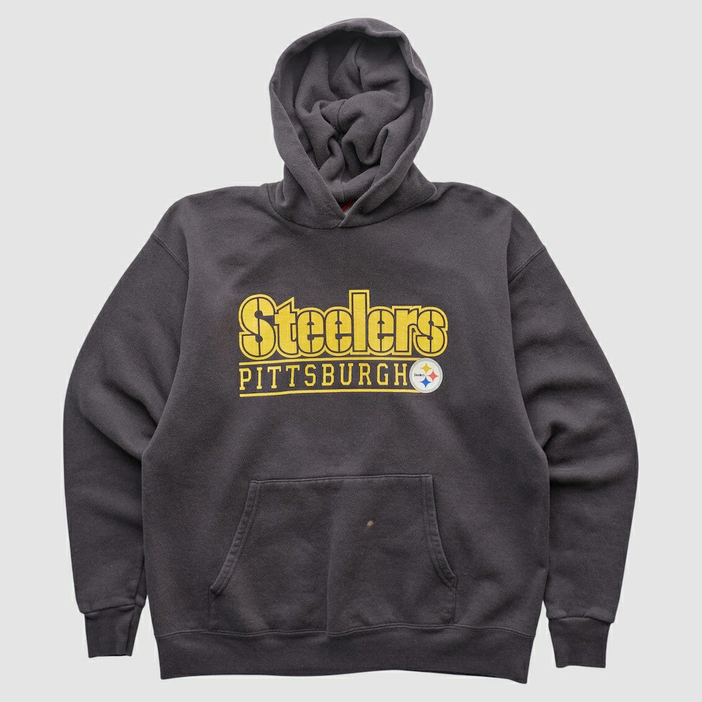 Pittsburgh Steelers NFL 2000s Hooded Pullover Sweatshirt Charcoal Vintage - Fanatics