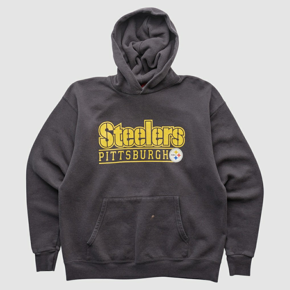 Pittsburgh Steelers NFL 2000s Hooded Pullover Sweatshirt Charcoal Vintage - Fanatics