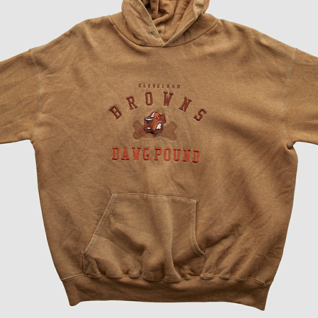 Cleveland Browns Lee Apparel 90s Hooded Pullover Sweatshirt Tan Vintage - Fanatics