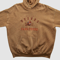 Cleveland Browns Lee Apparel 90s Hooded Pullover Sweatshirt Tan Vintage - Fanatics