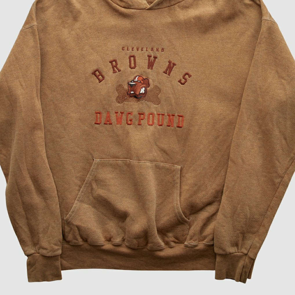 Cleveland Browns Lee Apparel 90s Hooded Pullover Sweatshirt Tan Vintage - Fanatics