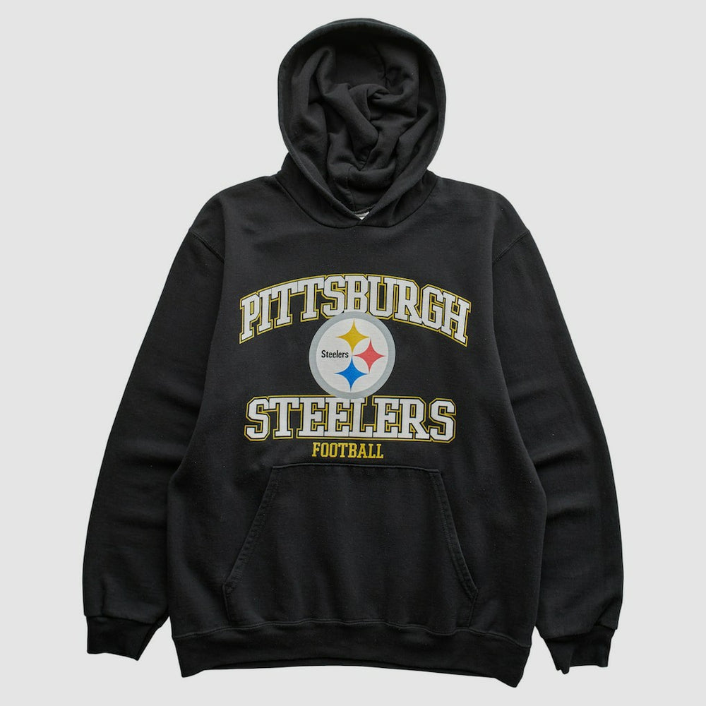 Pittsburgh Steelers NFL 2000s Hooded Pullover Sweatshirt Black Vintage - Fanatics