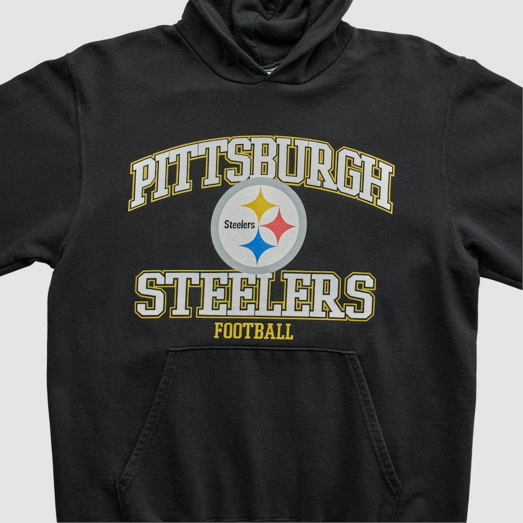 Pittsburgh Steelers NFL 2000s Hooded Pullover Sweatshirt Black Vintage - Fanatics
