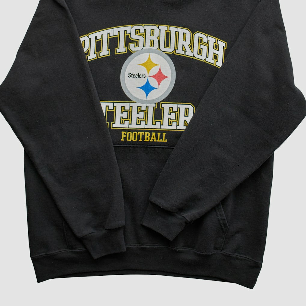 Pittsburgh Steelers NFL 2000s Hooded Pullover Sweatshirt Black Vintage - Fanatics