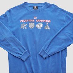 New York Giants NFL 2010s Long Sleeve T-shirt Blue Vintage - Fanatics