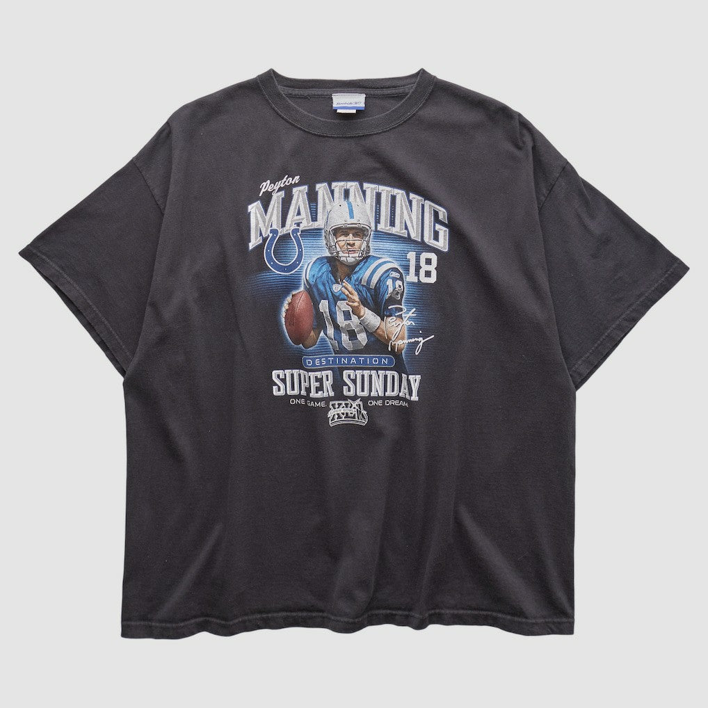 Payton Manning Super Bowl XLI Reebok 2000s T-shirt Black Vintage - Fanatics