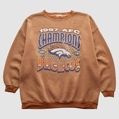 Denver Broncos Tultex 1997 Pullover Sweatshirt Brown Vintage - Fanatics