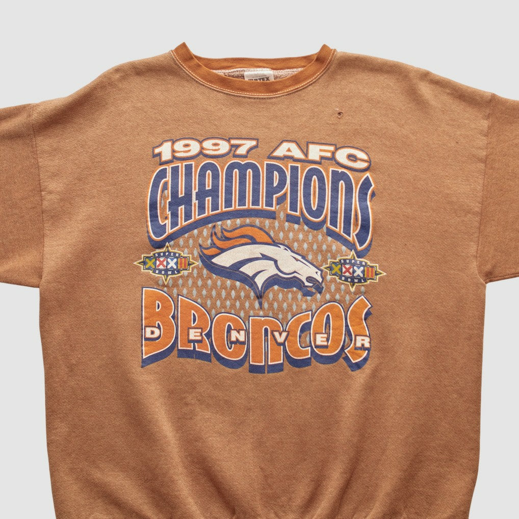 Denver Broncos Tultex 1997 Pullover Sweatshirt Brown Vintage - Fanatics