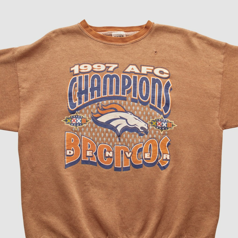 Denver Broncos Tultex 1997 Pullover Sweatshirt Brown Vintage - Fanatics