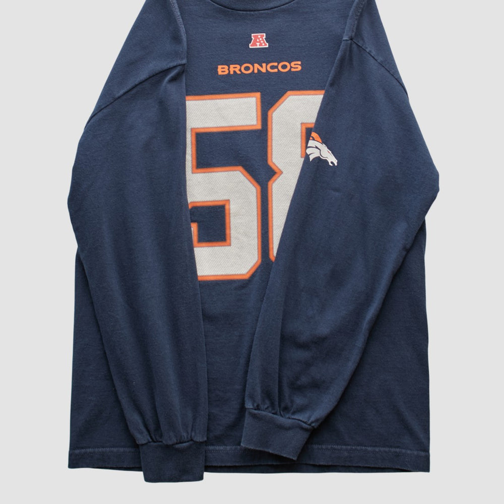 Denver Broncos NFL 2010s Long Sleeve T-shirt Navy Vintage - Fanatics