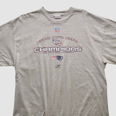 New England Patriots Reebok 2002 T-shirt Heather Gray Vintage - Fanatics