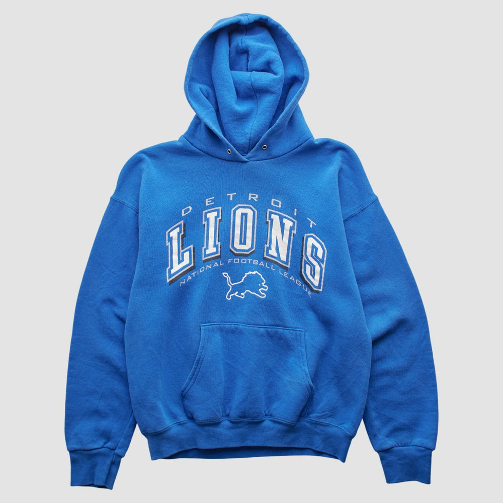 Detroit Lions 2000s Hooded Pullover Sweatshirt Blue Vintage - Fanatics