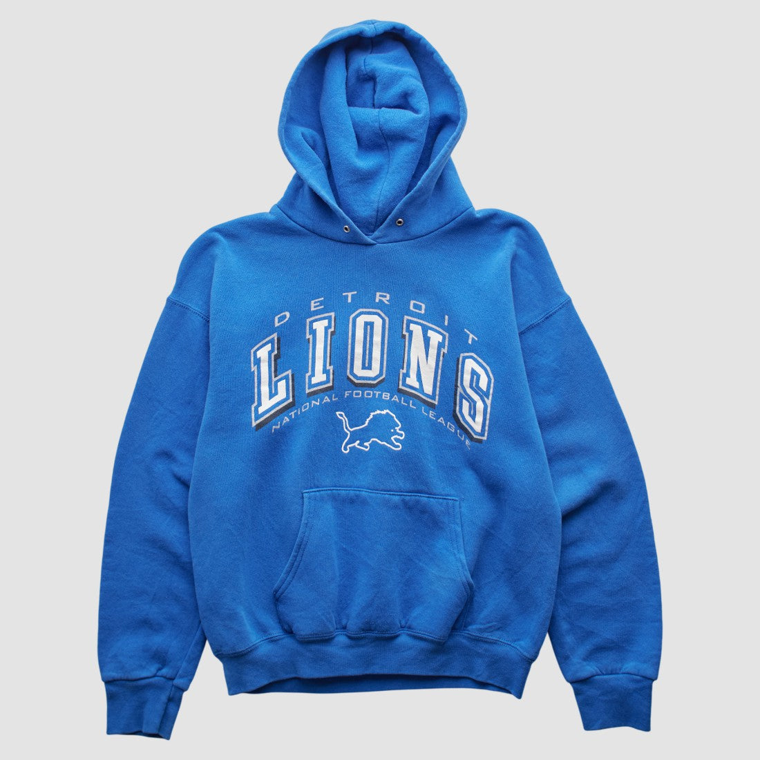 Detroit Lions 2000s Hooded Pullover Sweatshirt Blue Vintage - Fanatics