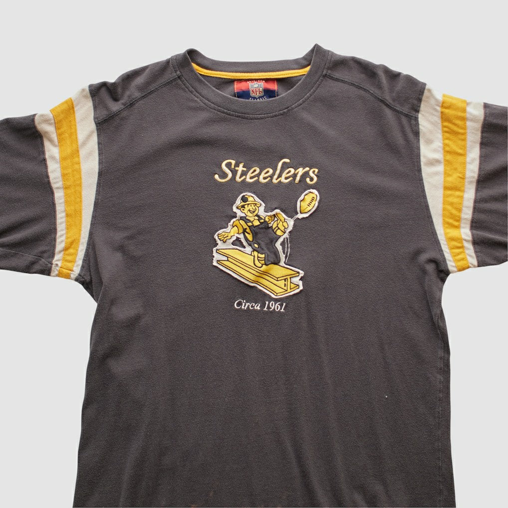Pittsburgh Steelers Reebok 2000s Long Sleeve T-shirt Charcoal Vintage - Fanatics