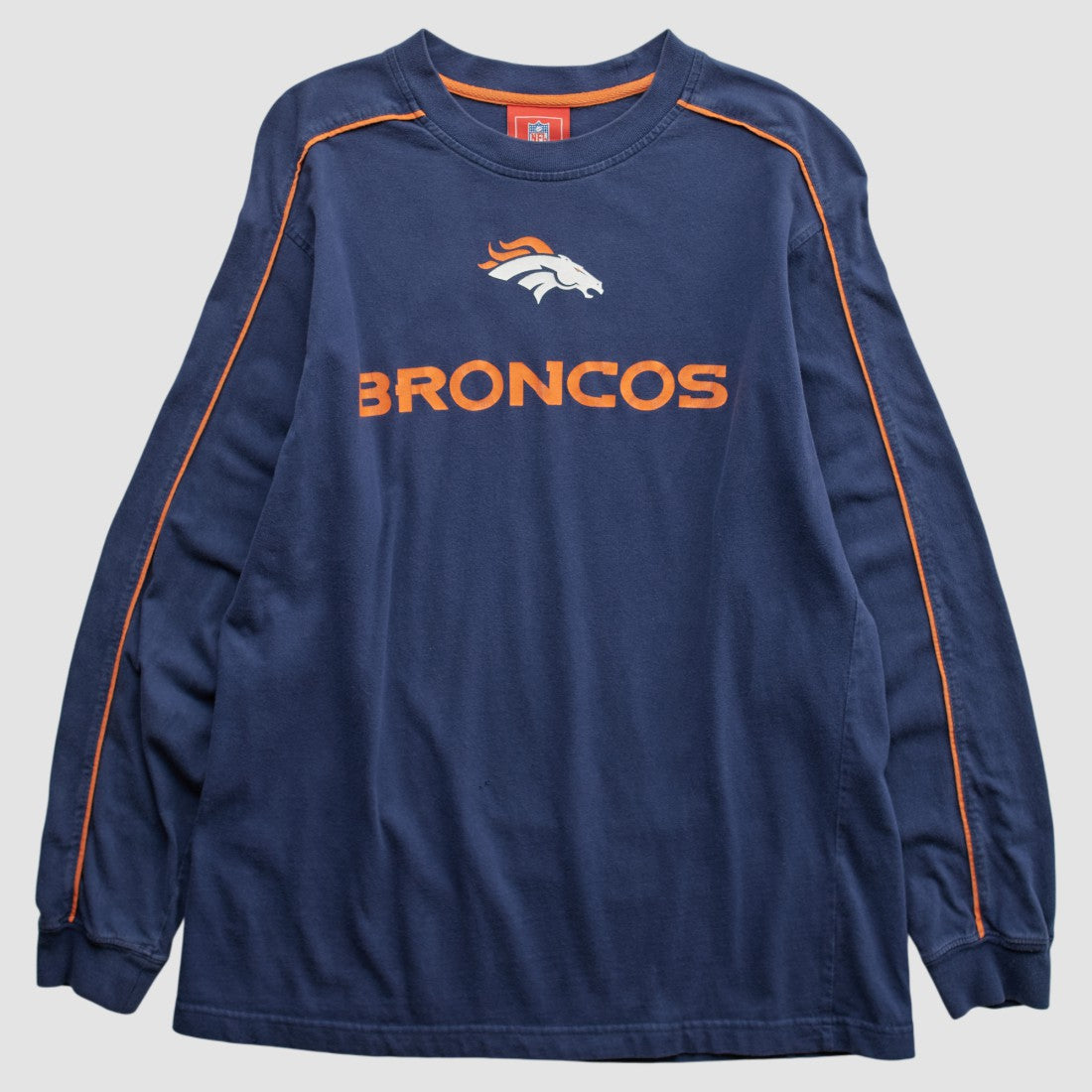 Denver Broncos NFL 2000s Long Sleeve T-shirt Navy Vintage - Fanatics