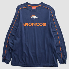 Denver Broncos NFL 2000s Long Sleeve T-shirt Navy Vintage - Fanatics