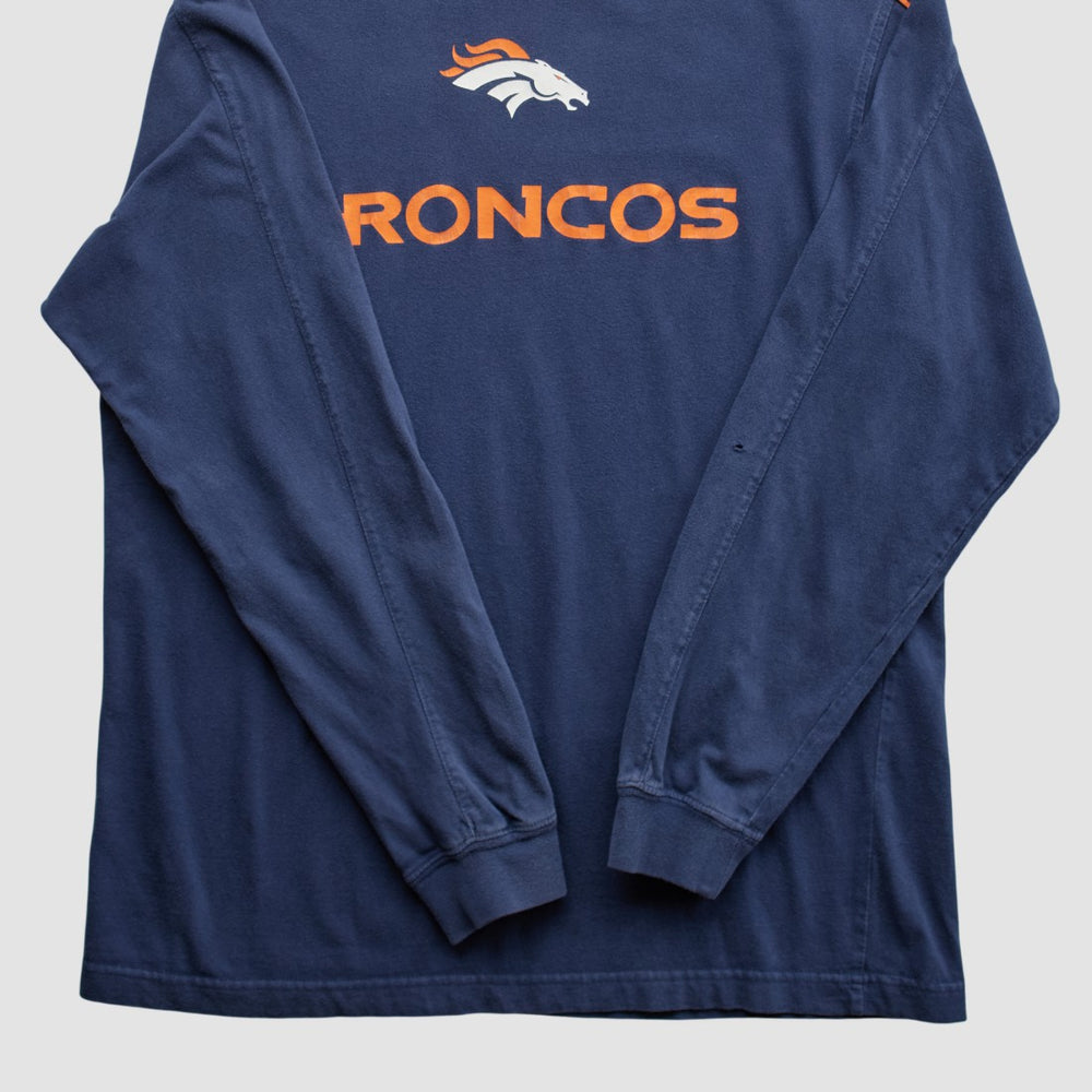 Denver Broncos NFL 2000s Long Sleeve T-shirt Navy Vintage - Fanatics